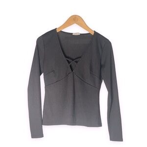 Intimately Free by Free People Black Ribbed Long Sleeve Small